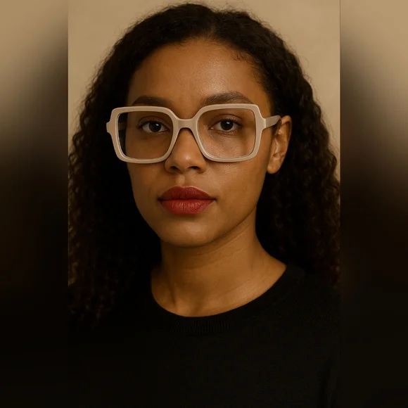 Stylish Cream Eyeglasses - Picture 2 of 5